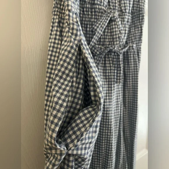 Landry Kate / Storia Kimber Blue Gingham Sleeveless Bow Ties Midi Dress Medium - Picture 7 of 11